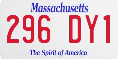 MA license plate 296DY1