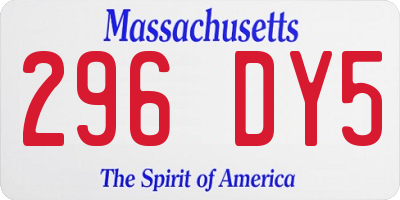MA license plate 296DY5