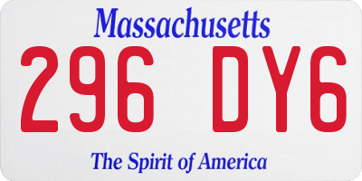 MA license plate 296DY6