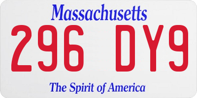 MA license plate 296DY9