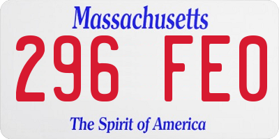 MA license plate 296FE0