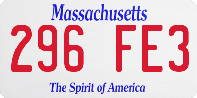 MA license plate 296FE3