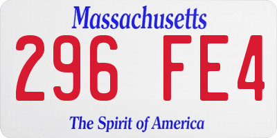 MA license plate 296FE4