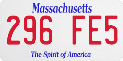 MA license plate 296FE5