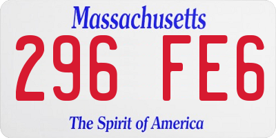 MA license plate 296FE6