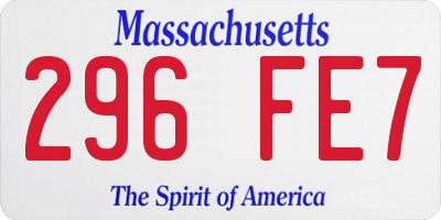 MA license plate 296FE7