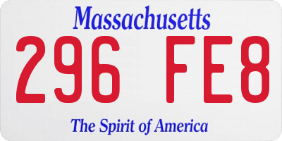 MA license plate 296FE8