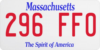 MA license plate 296FF0