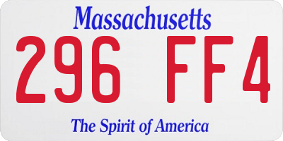 MA license plate 296FF4