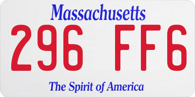 MA license plate 296FF6
