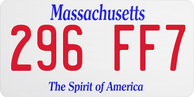 MA license plate 296FF7