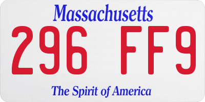 MA license plate 296FF9