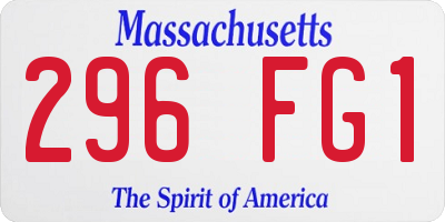 MA license plate 296FG1