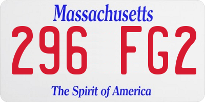 MA license plate 296FG2