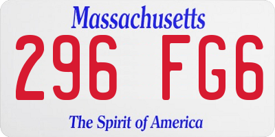 MA license plate 296FG6