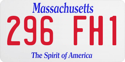 MA license plate 296FH1