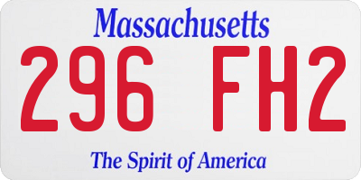 MA license plate 296FH2