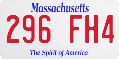 MA license plate 296FH4