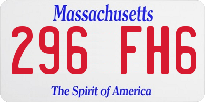 MA license plate 296FH6