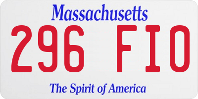 MA license plate 296FI0