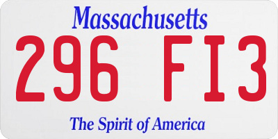 MA license plate 296FI3