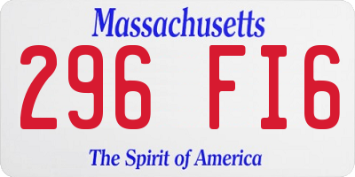 MA license plate 296FI6