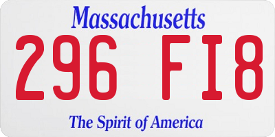 MA license plate 296FI8