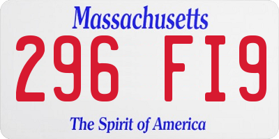 MA license plate 296FI9
