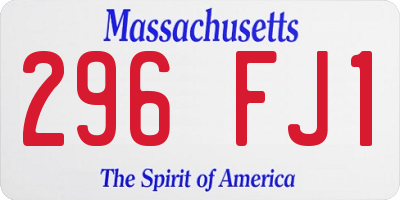 MA license plate 296FJ1