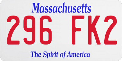 MA license plate 296FK2