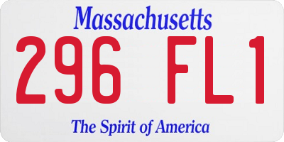 MA license plate 296FL1
