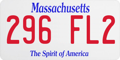 MA license plate 296FL2