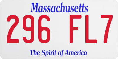MA license plate 296FL7