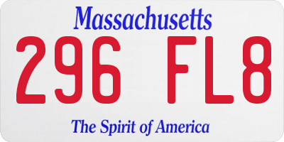 MA license plate 296FL8