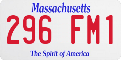 MA license plate 296FM1
