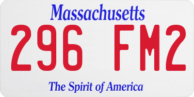 MA license plate 296FM2