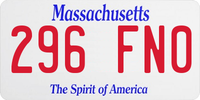 MA license plate 296FN0
