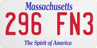 MA license plate 296FN3