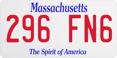 MA license plate 296FN6