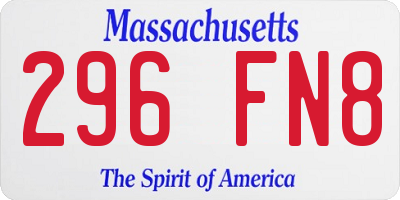 MA license plate 296FN8