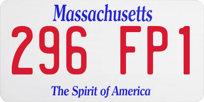 MA license plate 296FP1