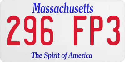 MA license plate 296FP3
