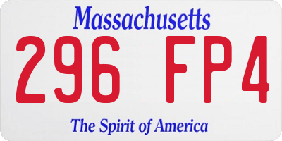 MA license plate 296FP4