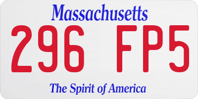 MA license plate 296FP5