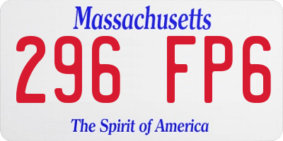 MA license plate 296FP6