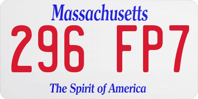 MA license plate 296FP7