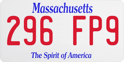 MA license plate 296FP9