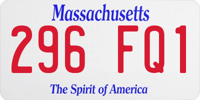 MA license plate 296FQ1