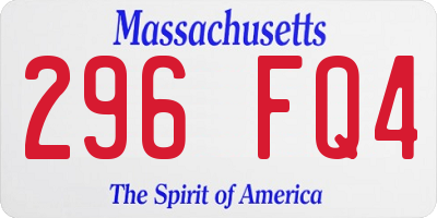 MA license plate 296FQ4