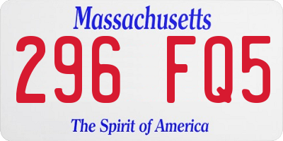 MA license plate 296FQ5
